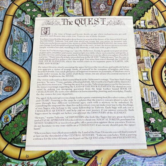 Quest of Philosophers Stone 1986 Fantasy Board Games Gang 1st Edition - NO COINS - Picture 6 of 15